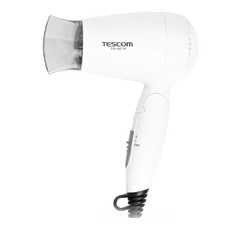 TESCOM TID192TW 吹風機, 大風量速乾, 雙風罩配件, 負離子, 1200W, 折疊式設計, TID192, 清爽白