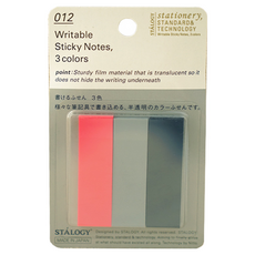 STALOGY 可書寫標籤貼, 3色, 堅固半透明薄膜材質, 15*50mm, 1組, 150張