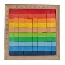 TEAMSON 木製色彩拼圖遊戲, 100塊, KYW-14108A, 1盒, 100片