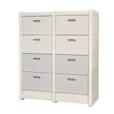 Jane&Nini Toy 兒童多功能收納櫃 3歲以上 玩具收納層架 兒童房家具, 灰白色