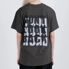 KZM S10 微笑字母短T 韓國製造 100%棉 30支棉, F, 黑色