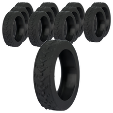 行李箱輪子保護套，矽膠材質，單入, 黑色, 5 x 5cm