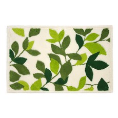 oka 抗菌防臭可水洗威爾頓編織玄關地墊 日本製造, 80 x 50cm, 繡葉棕