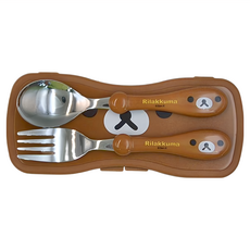 Rilakkuma 湯匙叉子盒組, 湯匙 + 叉子 + 盒子, 拉拉熊 棕色, 1個