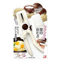 SHIMOMURA 下村工業 蔬菜栗子削皮器 FRK-01 輕鬆削皮 日本製造, 1個, 白色