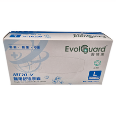 醫康 醫博康NITRO V醫用舒適手套 L 藍, 1盒