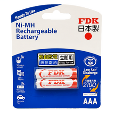 FDK 4號低自放電鎳氫電池套裝 HR-4UTFA 日本製造, 2個裝, 1組