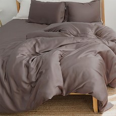 BUHO 布歐 素面文青300織 薄被套 100% TENCEL 天絲 雙人(6 x 7尺), 摩卡咖