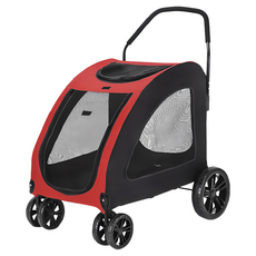中大型犬寵物外出折疊推車, 紅色, 1個