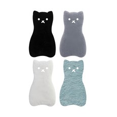 OMORY 日式貓咪造型菜瓜布 可愛耐用 適用於爐台/磁磚, 4入, 1組
