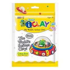 AMOS 阿摩司 超輕黏土 超柔軟 多種顏色可選, 白色, 50g, 12包