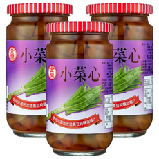 金蘭 小菜心, 嚴選高級青萵苣菜心最幼嫩部位, 口感清脆, 396g, 3罐