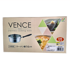 FREIZ 和平 VENCE 16cm 拉麵鍋 IH爐適用 不鏽鋼鍋, 銀色 + 黑色, 1個
