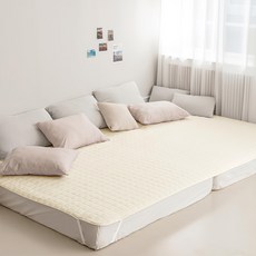 The Zari 舒適家庭絎縫床墊固定帶款, 奶油米色