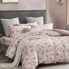 Prawear 巴麗維亞 60支天絲 + 純棉四件式兩用被床包組, 雙人加大, 清幽雅韻