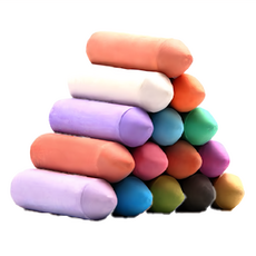 Jar Melo 原創美玩 兒童戶外粗粉筆套裝 書寫流暢不易折斷, 混合色, 15色