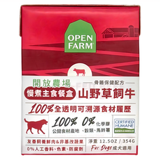 OPEN FARM 開放農場 成犬適用 慢煮主食餐盒, 山野草飼牛, 354g, 1盒
