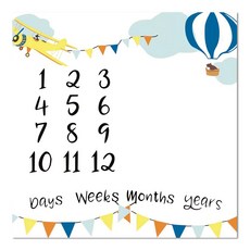 氣球快易送 07 寶寶成長背景布, 熱氣球 白色, 1個