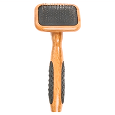 BASS BRUSHES 竹柄軟針梳(小), 環保耐用 防滑設計, 適用長毛犬貓, A27, 1個