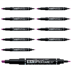 ZEBRA 斑馬牌 OPTEX CARE 環保螢光記號筆 雙頭 WKCR1-PU 紫色 重點標記最佳選擇, 10支