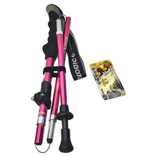 DIBOTE 迪伯特 外鎖式7075航太級鋁合金折疊登山杖, EVA舒適手柄, 鋼絲連結, 310g, 粉色, 1支