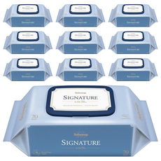 Bebesup Signature With Blue系列 嬰幼兒濕紙巾 掀蓋式 藍色款 10包, 70張