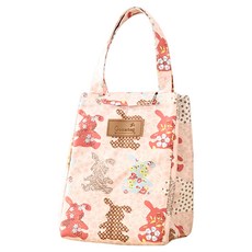 iSFun 三角手提 保溫保冷便當袋, 1個, 粉漾愛麗絲