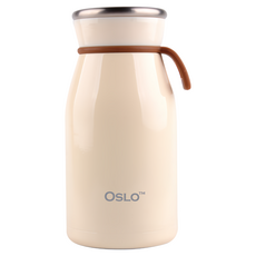 OSLO 牛奶罐造型手把保溫瓶 雙層不鏽鋼, 象牙白, 350ml, 1個