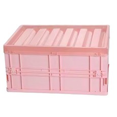 E.City 可折疊透明蓋萬用收納箱 460g, 粉色, 1個
