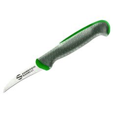 AMBROGIO SANELLI 山里尼 TECNA 彎削皮刀 7cm 31g 綠色 德國特殊不鏽鋼 高級TPE材質 義大利製, 1支