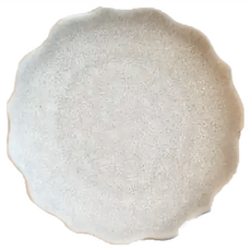 美濃燒 桔梗花邊小碟，陶瓷，日本產，8.4xH1.4cm, 古董白, 1個