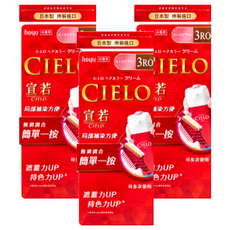 CIELO 宣若 EX 染髮霜 簡單一按 白髮專用 1劑40g + 2劑40g, 3RO 玫瑰棕, 3盒