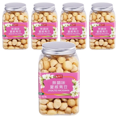 盛香珍 堅果罐 無調味夏威夷豆, 220g, 5罐