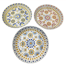 美濃燒, 3件組餐盤, 1組, 西班牙花卉