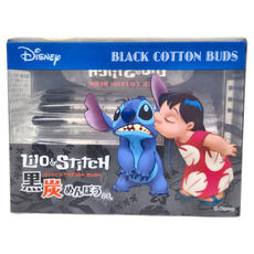 SANYO 山洋 迪士尼 Stitch 黑炭棉棒 80支, 1盒