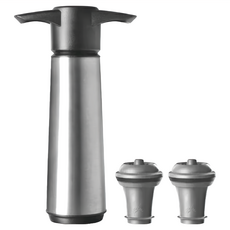vacu vin 抽真空器 + 瓶塞2個 304不鏽鋼 ABS 塑料 NBR橡膠, 1組, 銀色