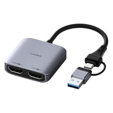 HAGiBiS 海備思 鋁合金Type-C + USB雙接頭高畫質视讯彩集卡 TC49S 支援4K, 1個