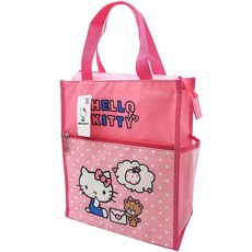 Hello Kitty 凱蒂貓 直式補習袋, 尼龍布材質, 粉色, 26.5寬30深11.5cm