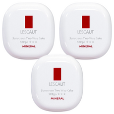 LESCAUT 蕾斯卡歐 防曬兩用粉餅 SPF50 03健康色 12g, 3個