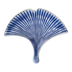 佐和陶瓷 藍釉銀杏葉型皿 - 日本製, 藍釉銀杏葉型, 1個