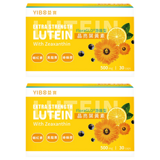 YIBO 益寶 晶亮葉黃素 游離型 含FloraGLO葉黃素 蝦紅素+黑醋栗+綠蜂膠, 30顆, 500mg, 2盒