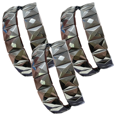 日本正品 鈦赫茲手排 手珠 項鍊 切角鈦赫茲手排 14mm, 3條