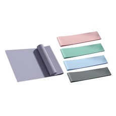 Nopeasti 諾比 高強拉伸瑜伽彈力帶套組 伸展塑型綜合磅數五件套, 粉色/藍色/綠色/灰色/紫色, 1組