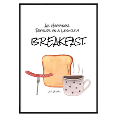 早安晨之美 BREAKFAST早餐裝飾畫, 黑色