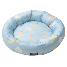 Dogfeet 極致涼感圓形床 水豚藍 寵物涼墊, M(55 x 55 x 12cm), 1個