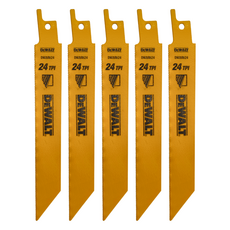 DEWALT 得偉 雙金屬鐵工用金屬及金屬管材鋼材快速切割軍刀鋸片 DT 2385 152mm, 5個