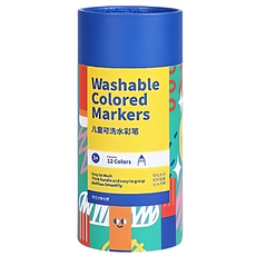 Kiddy Color 凯蒂卡乐 水洗彩色筆 錐形筆頭 兒童安全無毒 易清洗, 1組, 12色