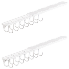 內衣滑軌掛勾衣架 雙勾款, 白色, 2個
