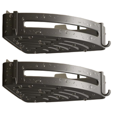 太空鋁置物架 三角籃 灰色/黑色 附免釘膠x1 掛鉤x2螺絲x4, 2個