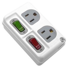 WeiTien 威電 2開2座電腦璧插 高負載分接式插座 125VAC 15A MAX 1,650W, CB3221, 1個, 102mm